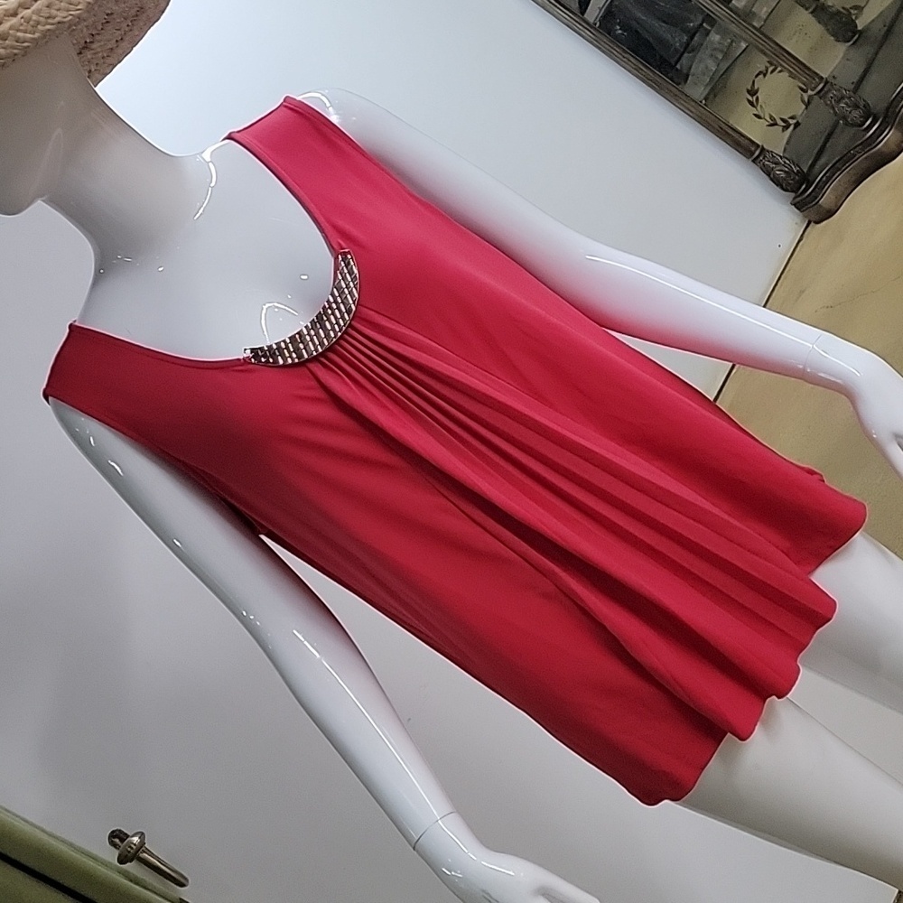 🩷 Alfani Punch Front Pleating Sleeveless Top